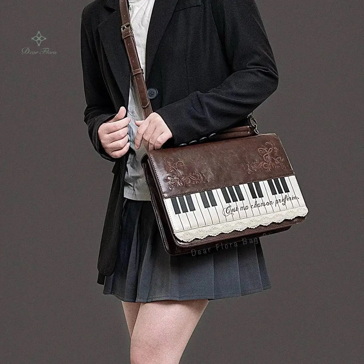 New Y2k Vintage Piano Shoulder Bag Womens Brown Crossbody Bag Girls Transparent Ita Bag Personalized Backpack Aesthetic Handbags S2cdd84600a79425ab9deb6772a7572a7B