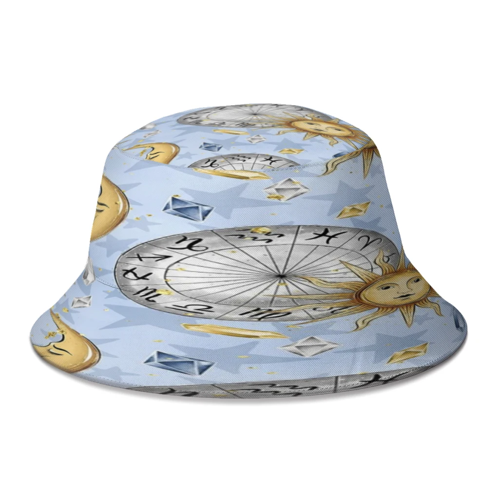 

Sun Moon Star Bucket Hat Fisherman Hats Reversible