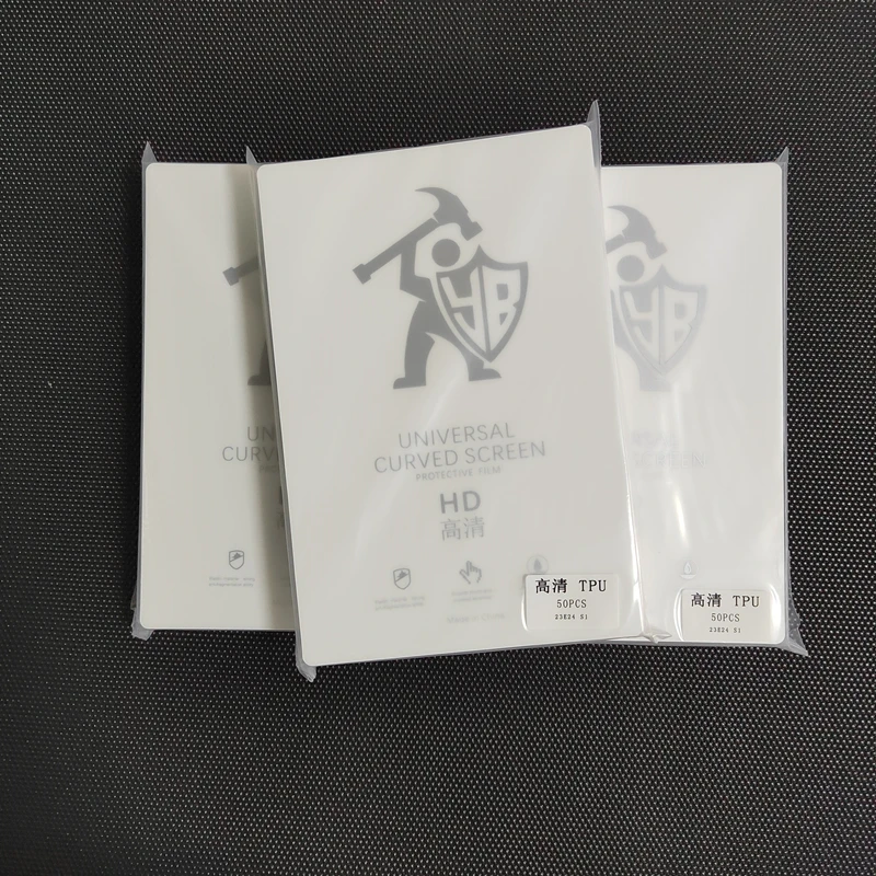 50pcs HD Hydrogel Film For All Phone Protecting Film Cutting Machine TPU Flexible Hydrogel HD Film Clear LCD Screen Protector