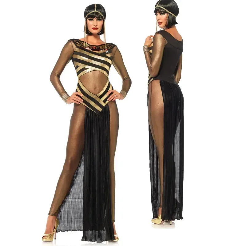 

Womens Halloween Costume Adult Ancient Egyptian Pharaoh Cleopatra Dress Carnival Party Adult Sexy Egypt Queen Cosplay Clothing