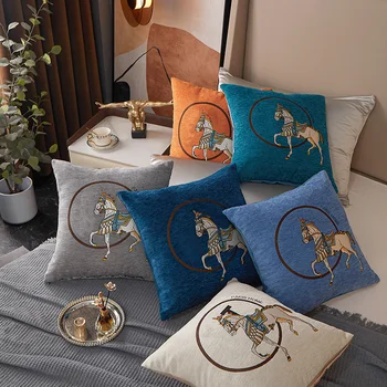 Chenille Pillow Case Square Cushion 1