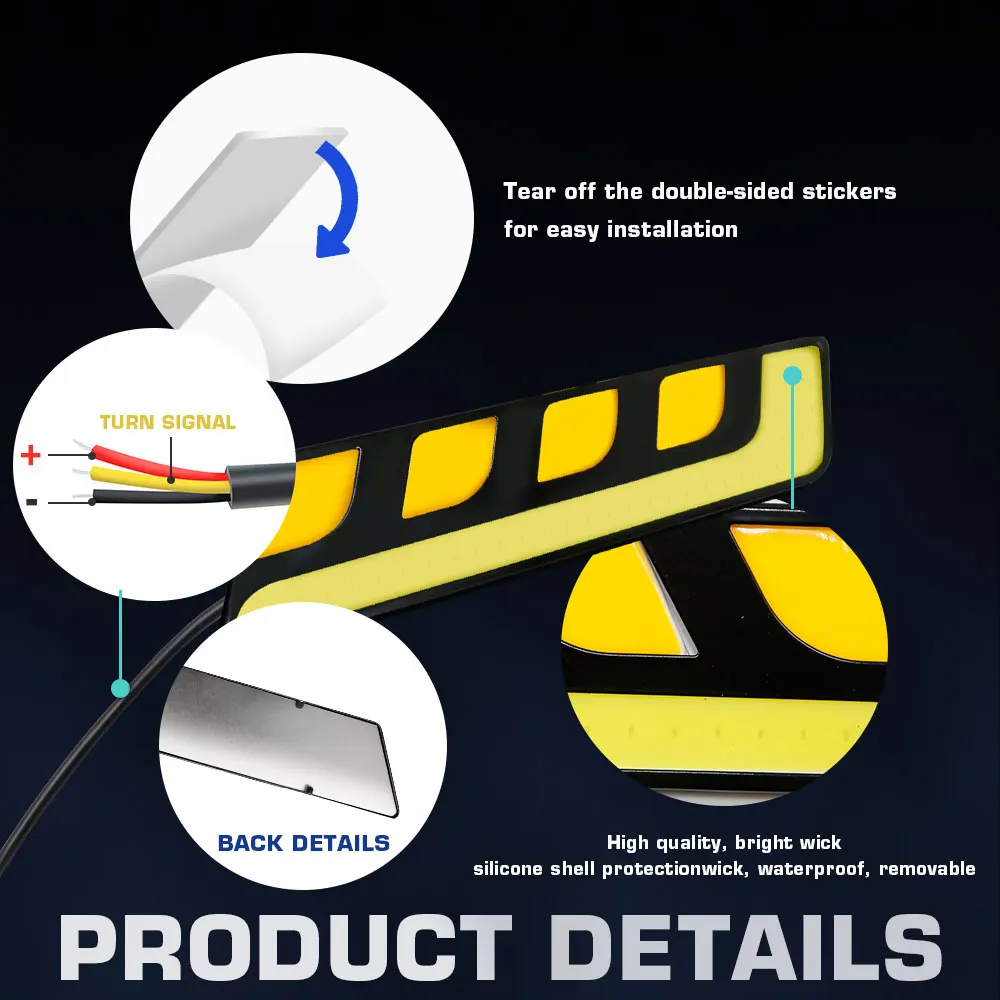 2Pcs �ڵ��� ���� ������� DRL Led COB �ְ� ���� �� ��� �����/ȣ�ڻ� �ڵ� DRL ȸ�� ��ȣ�� �ܺ� �ڵ� �ϱ�