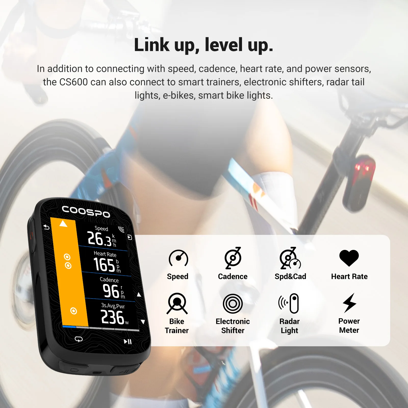 COOSPO CS600 Wireless Cycling Computer with GPS Wireless Bike