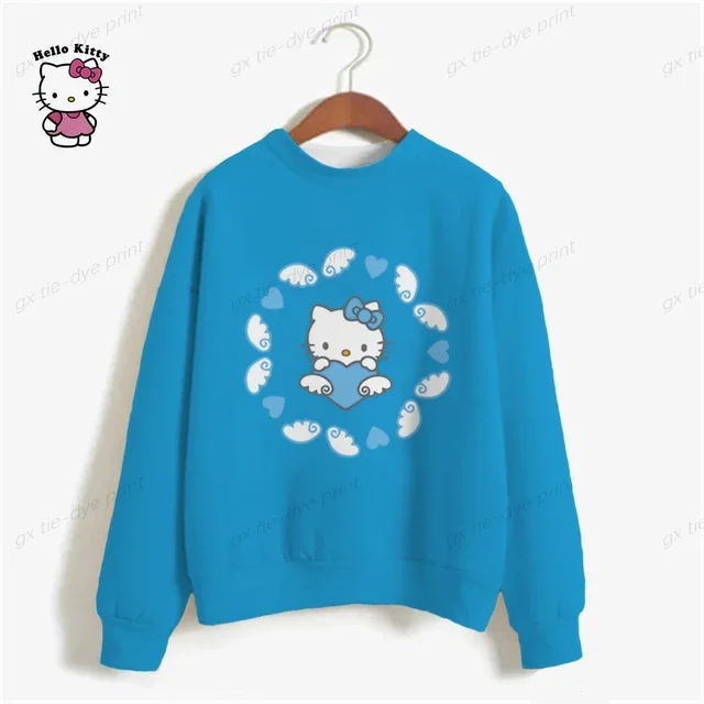 thumbnail image 1 of Sudadera de HELLO KITTY para mujer, ropa de calle de primavera, jerseys de cuello redondo de poliéster con dibujos animados, camisetas informales de manga larga con estampado de Groot, 1 of 5