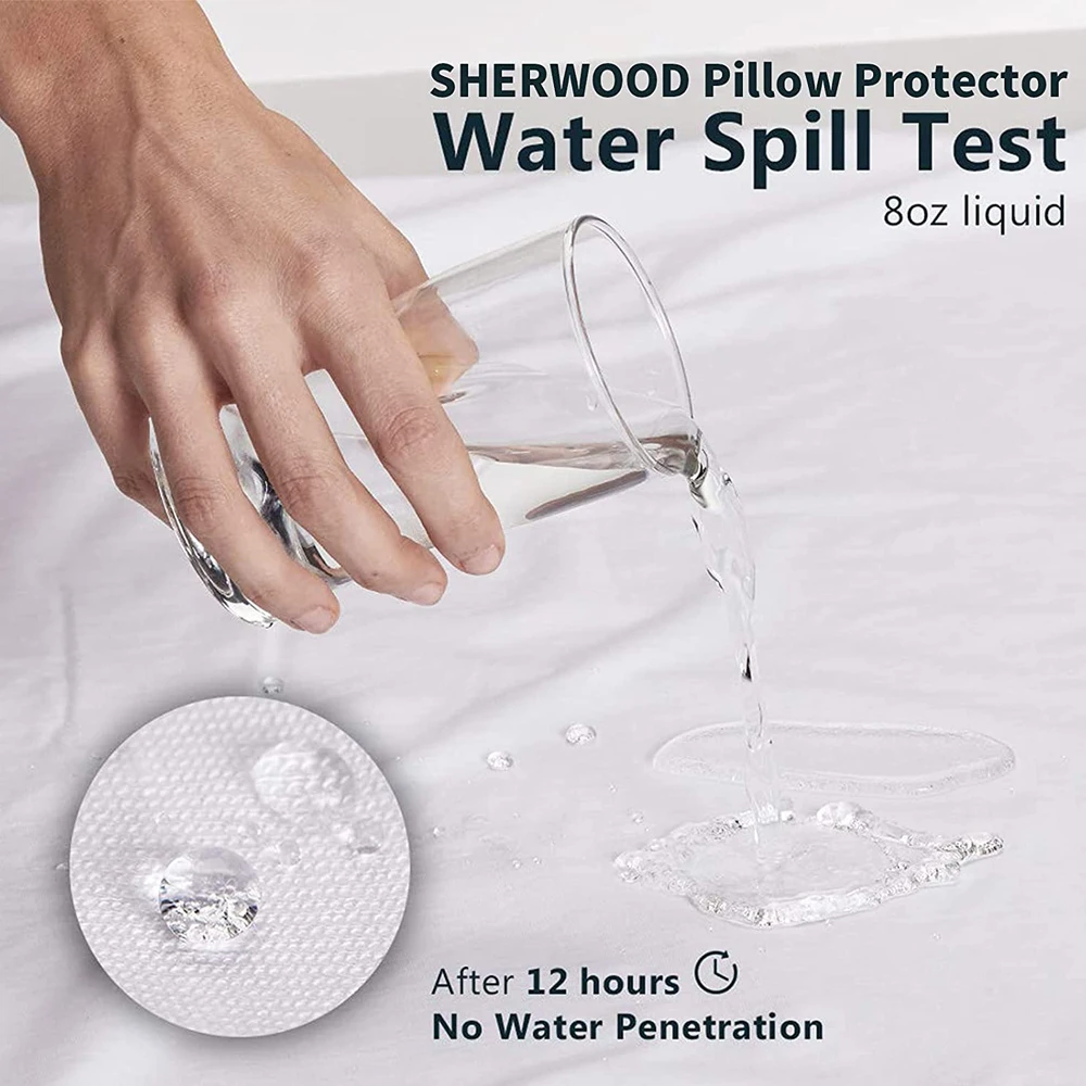 Pillow protector smooth waterproof pillow protector 1PC 50x70cm pillow cover