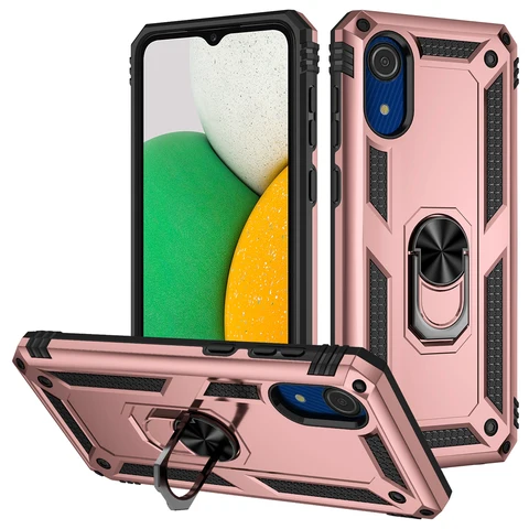 Shockproof Armor Case for Samsung A03 Core A03S A02S Ring Stand Phone Back Cover for Galaxy M52 M32 M12 M02S F52 F22 F12