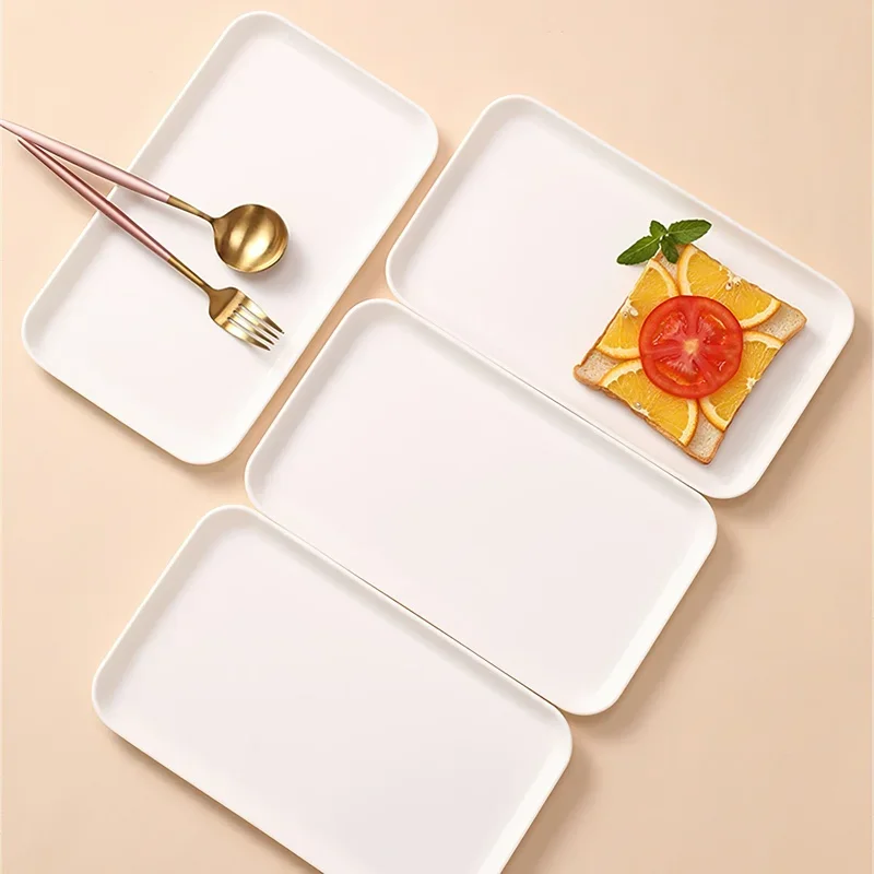 29*17 White Plastic Tray Nordic Simple Multi-function Rectangular Storage Tray Home Kitchen Bathroom Supplies Fruit Dessert storage tray kitchen tray