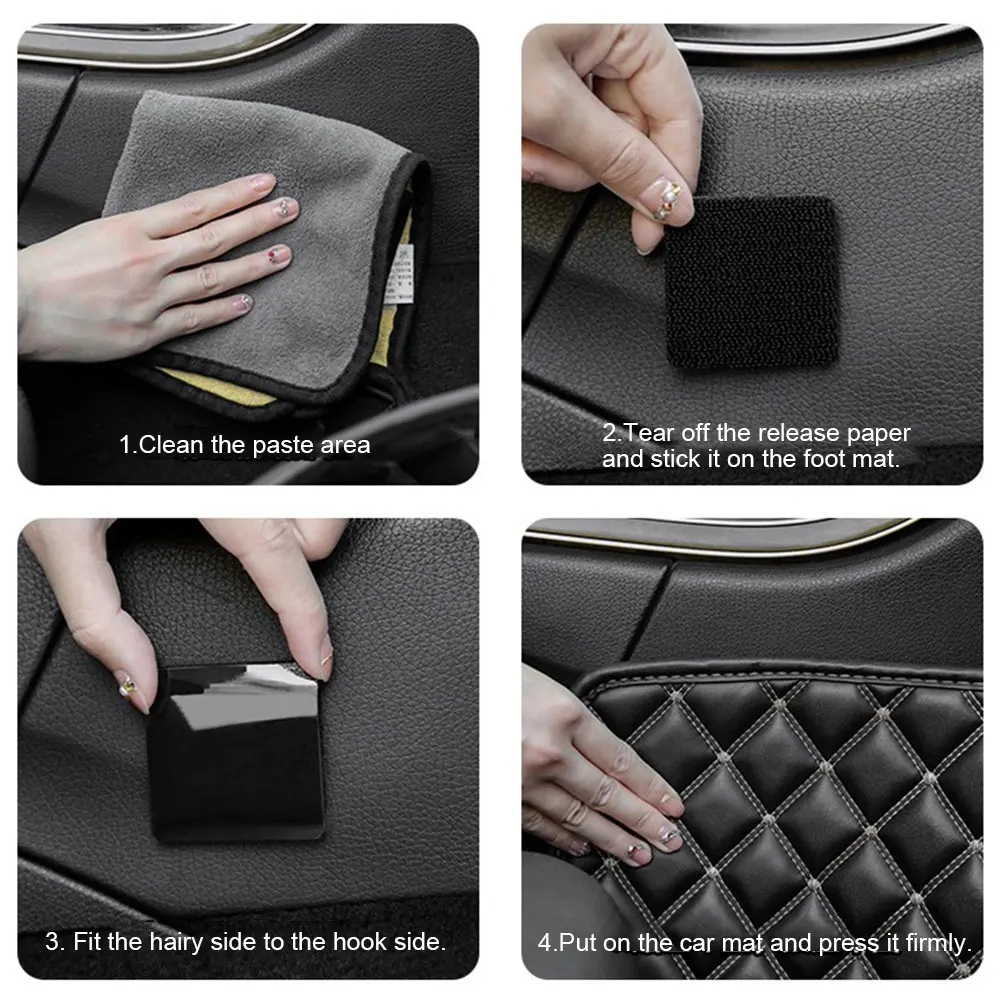 2Pcs Foot Mats Fixing Stickers Double Faced Mats Grip Tape Sticker High Adhesive Anti Skid for Car Floor Mat