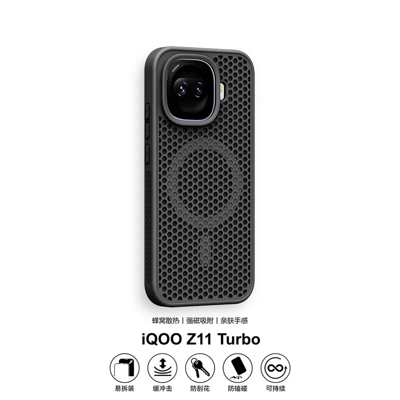 Enhanced Honeycomb Mesh Cooling Magnetic Phone Case - Shockproof Bumper Protective Back Cover