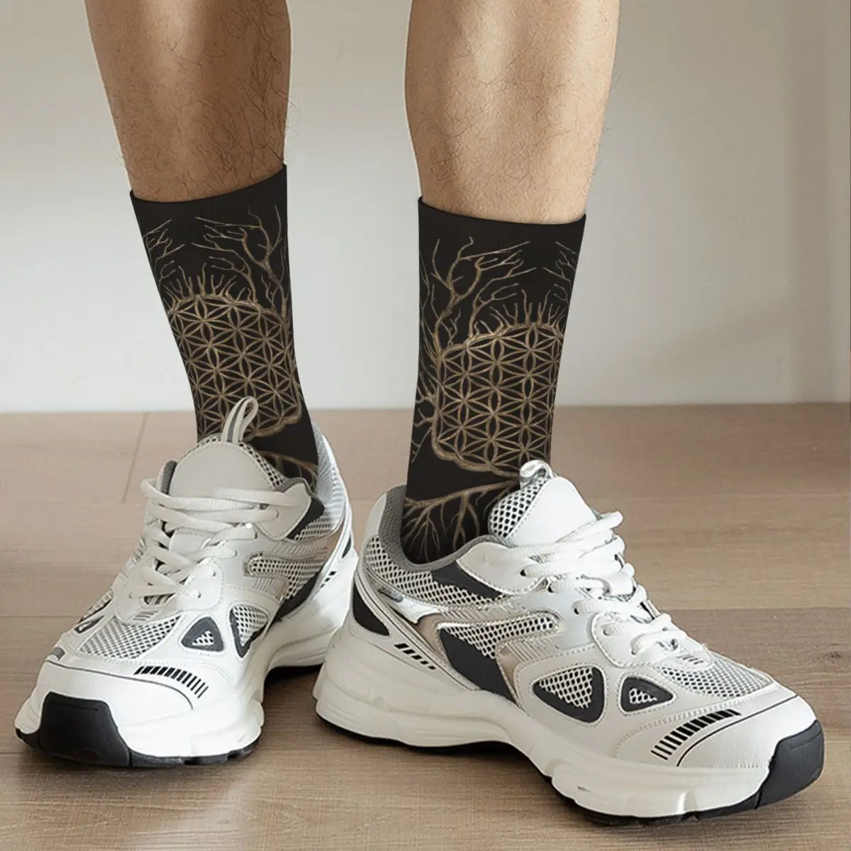 Flower Of Life In Tree Of Life Adult Socks Unisex socks,men Socks women Socks hosiery of female of wind of retro nationality socks qiu dong new fund in tube female socks cools edge loose mouth cotton socks