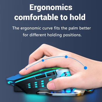 Rechargeable Wireless Mouse Gaming Computer Silent Bluetooth Mouse USB Mechanical E-Sports Backlight PC Gamer Mouse For Computer 5
