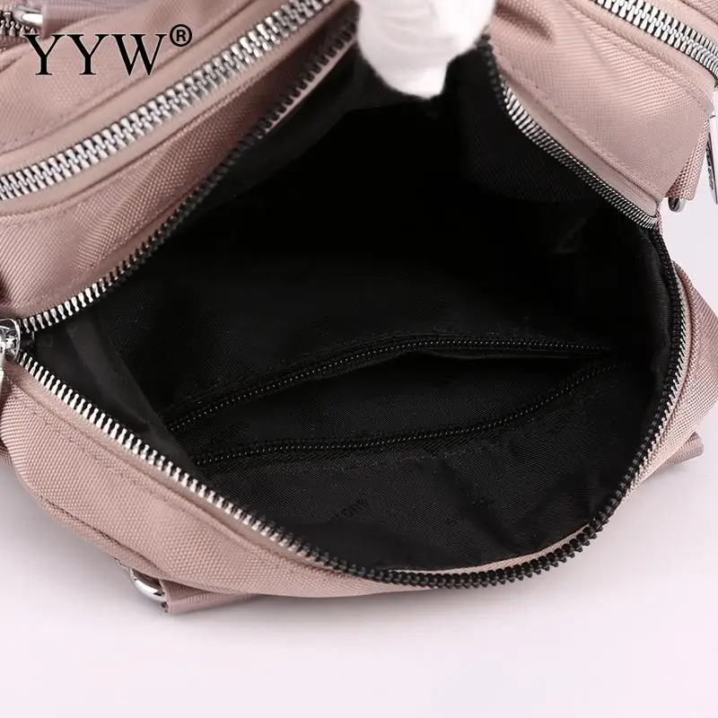 Solid Color Women Nylon Shoulder Bags Shopper Casual Top-handle Ladies High Quality Handbags Travel Pocket Tote Crossbody Bags
