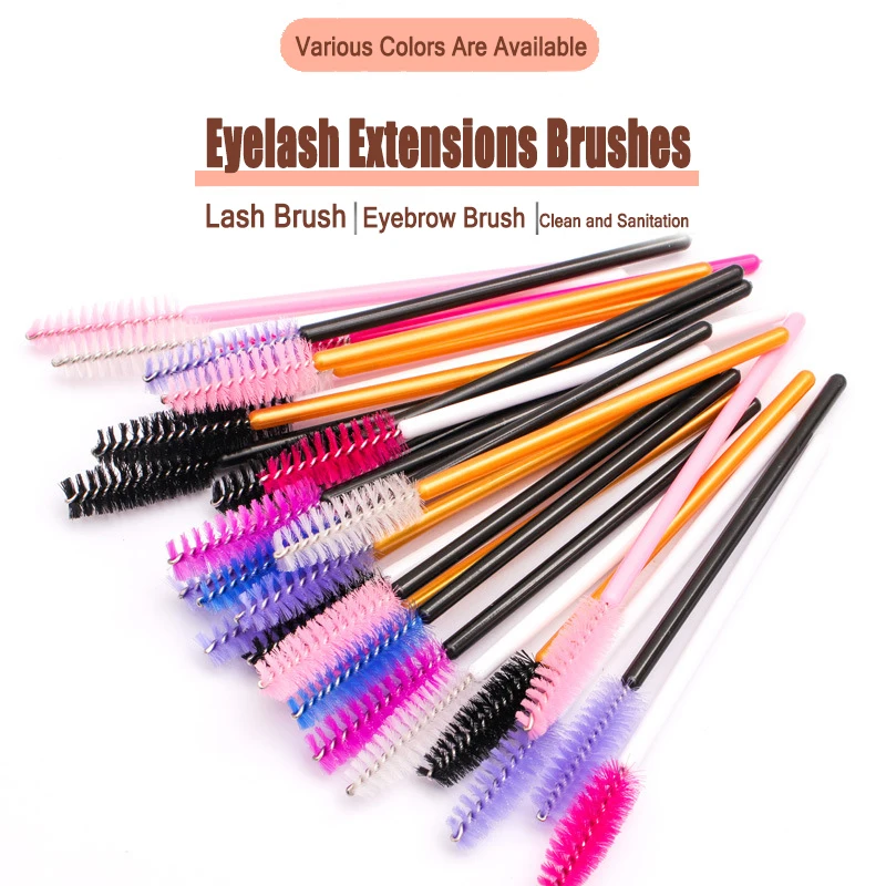 Eyelash Extension Brushes 100pcs/set Disposable Eyebrow Brushes Makeup