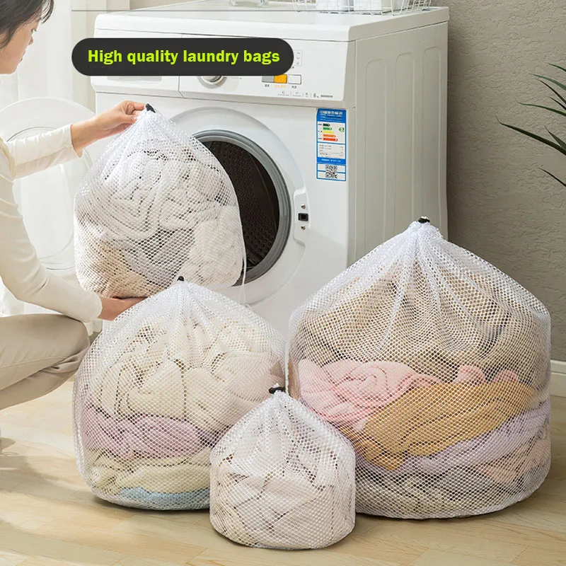 Big Size Large Washing Laundry Bag Mesh Organizer Net Dirty Bra Socks Underwear Shoe Storag Wash Machine Cover Clothes 6