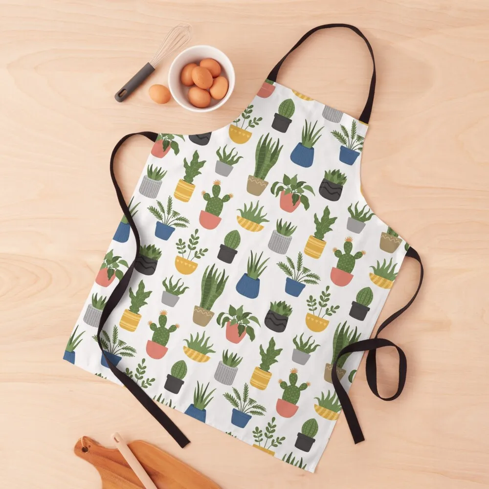 

Plant Print, Plant Lover, House Plants Apron Kitchen Chef Professional Barber For Hairdresser Apron