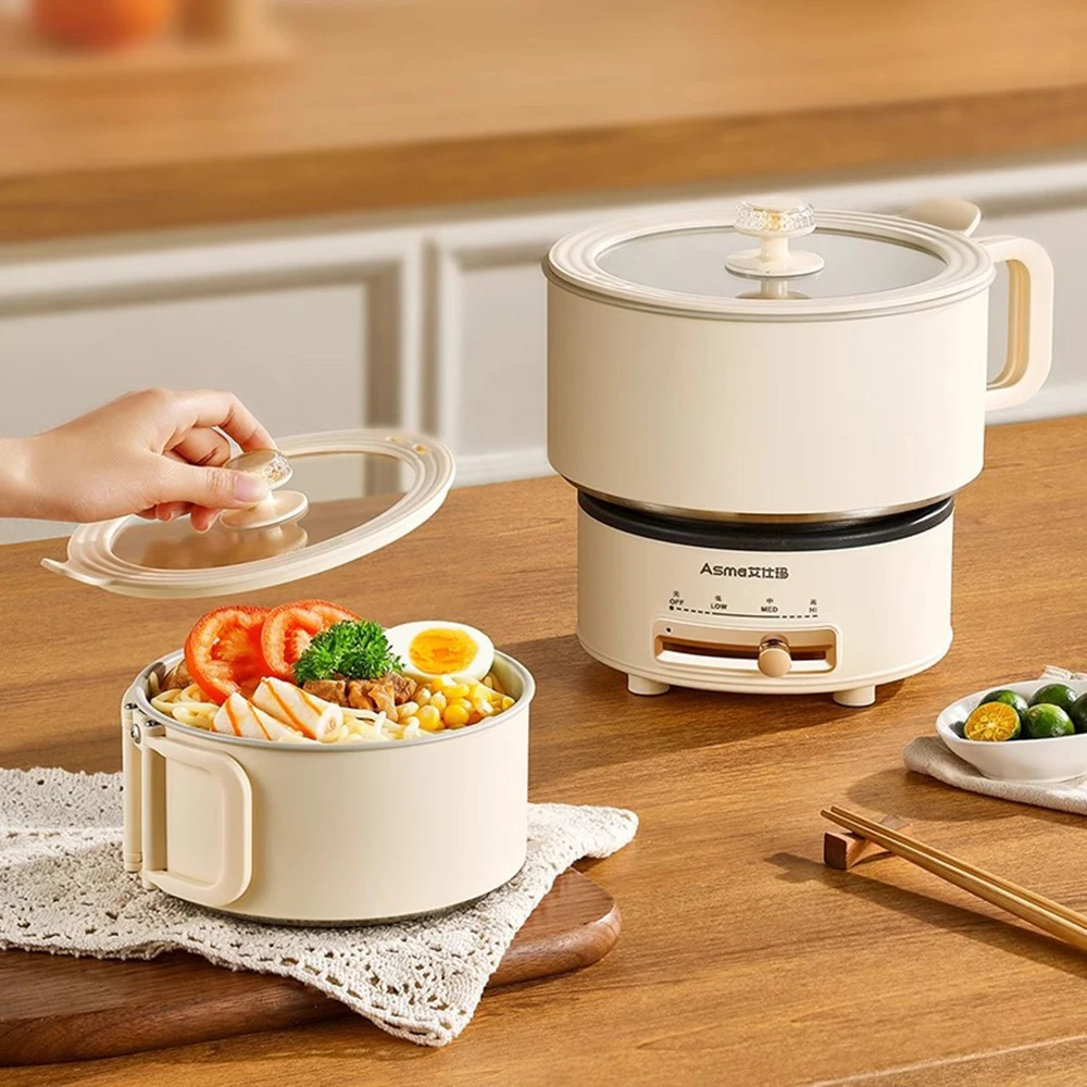 1.8L Foldable Electric Cooking Pot Home Multifunctional Electric Pan Hotpot Rice Cooker Non-stick Skillet For Travel electric cooker electric rice cooker electric frying pan electric hot pot