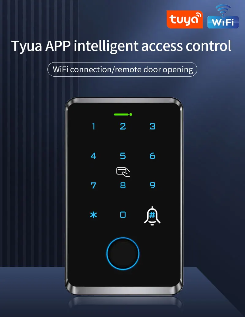 WiFi Tuya Fingerprint Access Controller Outdoor Waterproof Standalone RFID Keypa