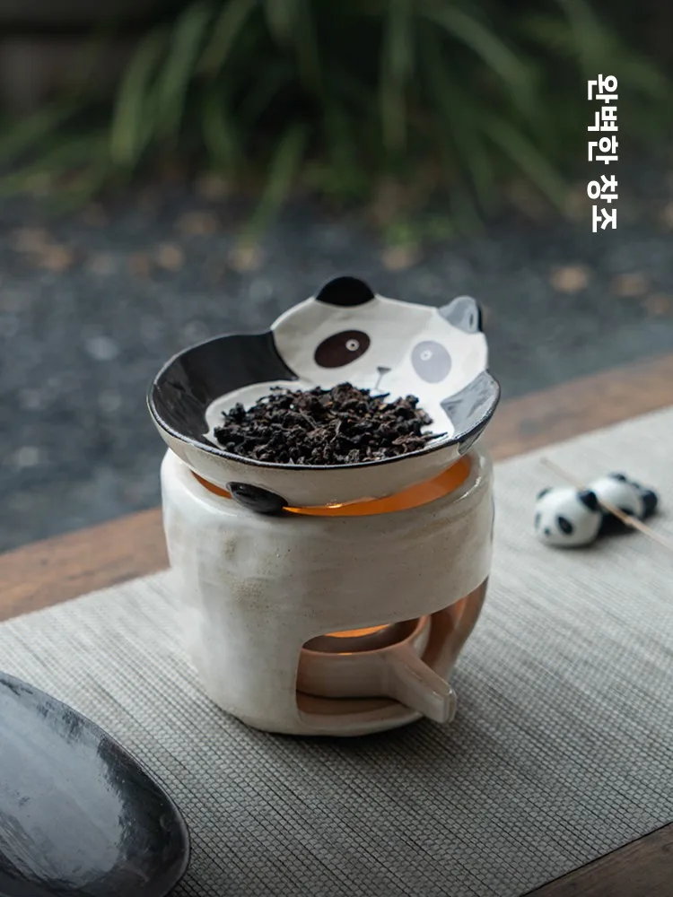 일본식 세라믹 차 로스팅 티 워밍 포트 차 끓이는 기구 삼나무 향로 올인원 다도..