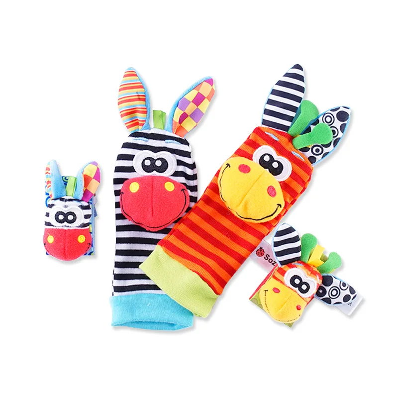 QWZ New Baby Rattle Toys Cute Stuffed Animals Wrist Rattle Foot Finder Socks 0~24 Months for Infant Boy Girl Newborn Gift - Image 2
