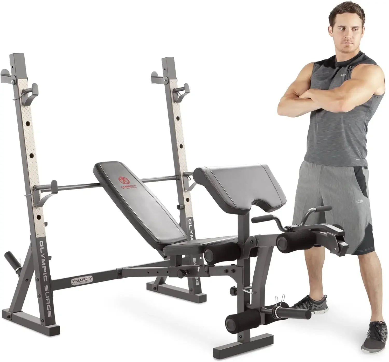 

2024 HOT Olympic Weight Bench with Preacher Curl Pad and Leg Developer for Full-Body Workout | USA | NEW