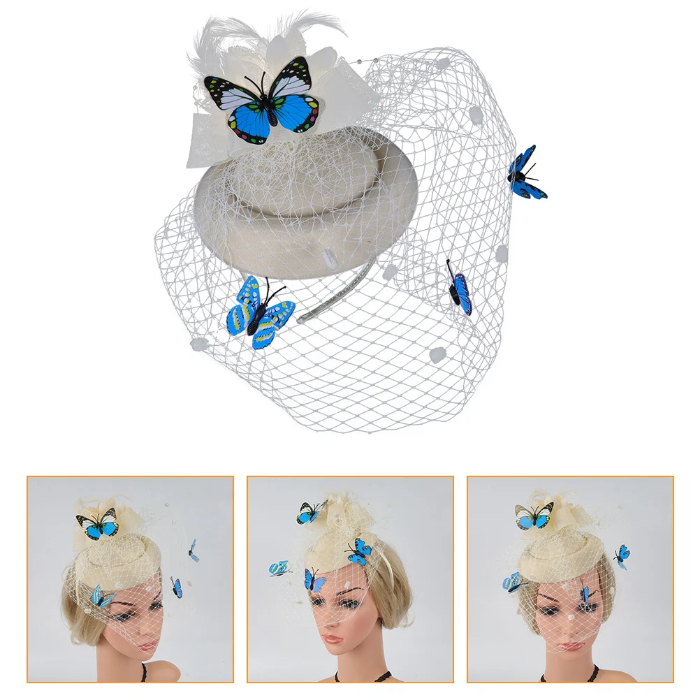 

The Flowers Butterfly Hat Headband Miss Hats Girls Headbands Fabric Mesh Yarn Headdress