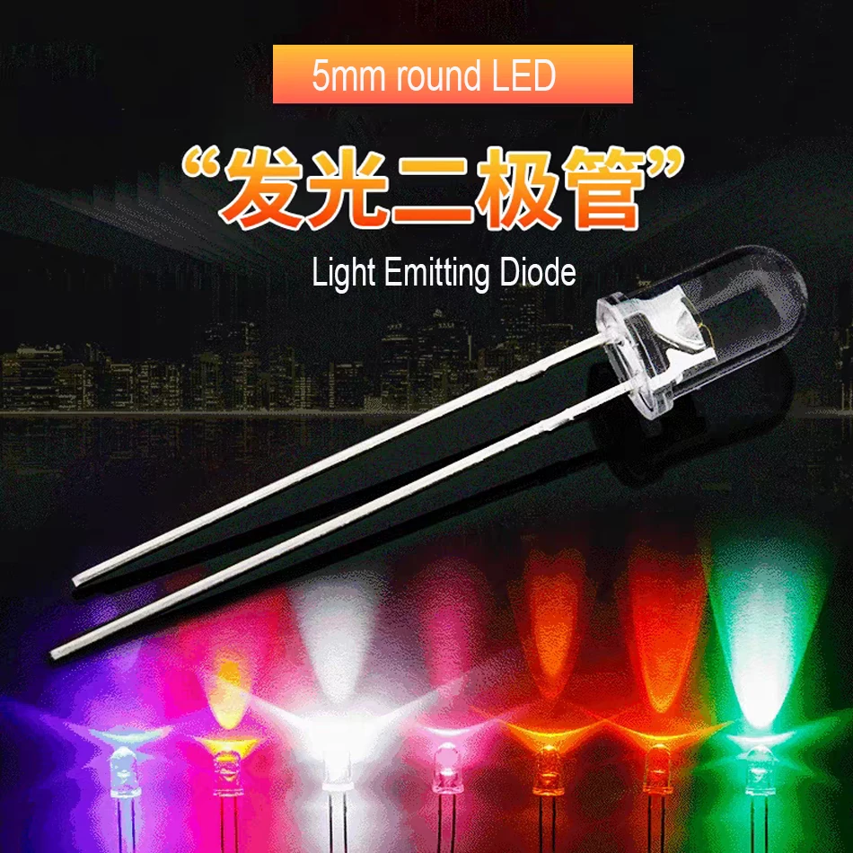 Description Picture 2 of itemDC12V LED Diode Round 5mm Diode Emitting Bulb Modules Super Bright Water Clear Green Red White Yellow Blue for Flashlight DIY