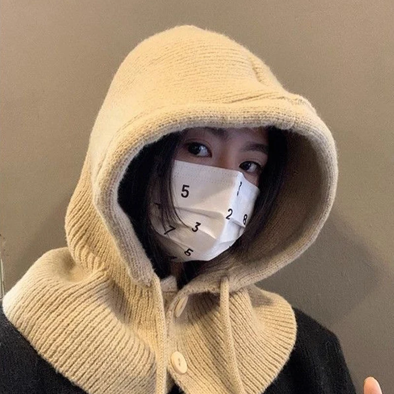 Regulowane Elastyczne Czapka Kominiarka Dla Kobiet Mężczyzn Ciepła Szalik Komin Czapka Typu Beanie Wiatroszczelna Czapka Z Kołnierz Ortopedyczny Wełny