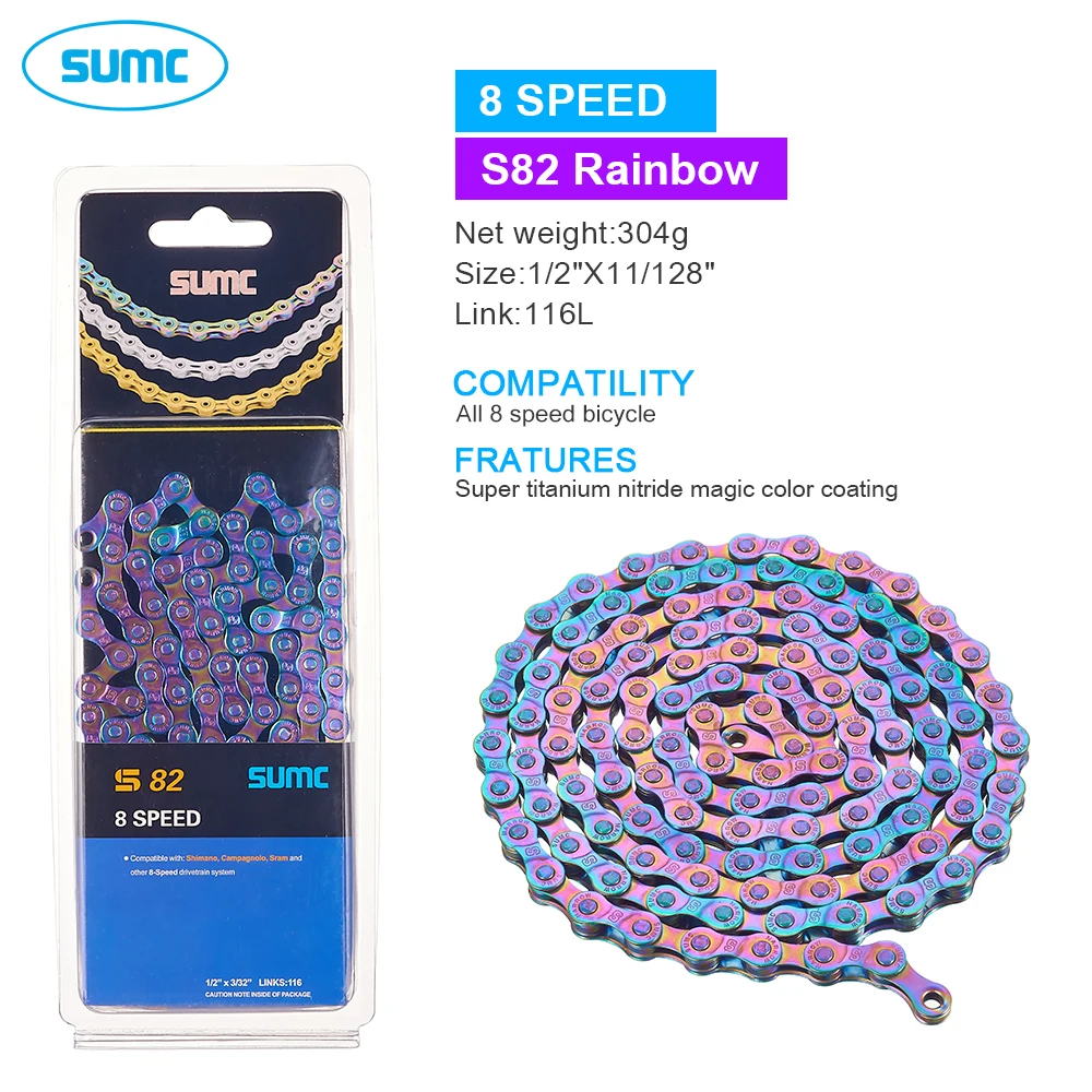 Catena Per Bicicletta 6/7/8 Velocità 1/2 X 3/32 Pollici 116 Maglie - Foto 10