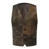 Vintage Men Suit Vest Vintage V Neck Single-breasted Vest Slim Business Formal Blazer Vest Handsome Cowboy Steampunk Waistcoat 5