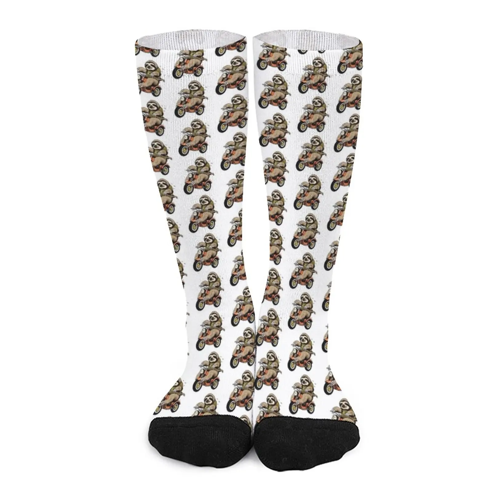 A Retro Sloth Riding a Motorcycle Socks men socks cotton Hiking boots Socks men cotton