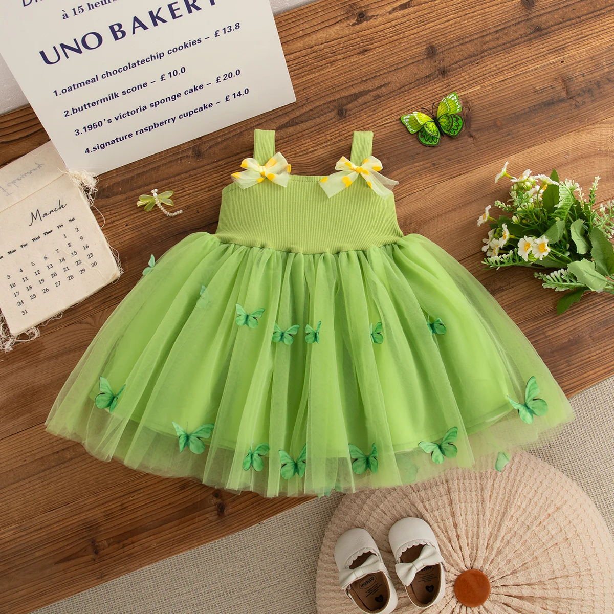 Baby-Kleid Sommer Mesh-Schleife Liebliches Mädchenkleid Süßes Prinzessinnen-Kinderkleid Baby-Mädchen-Bekleidung ﻿ – Detail 4