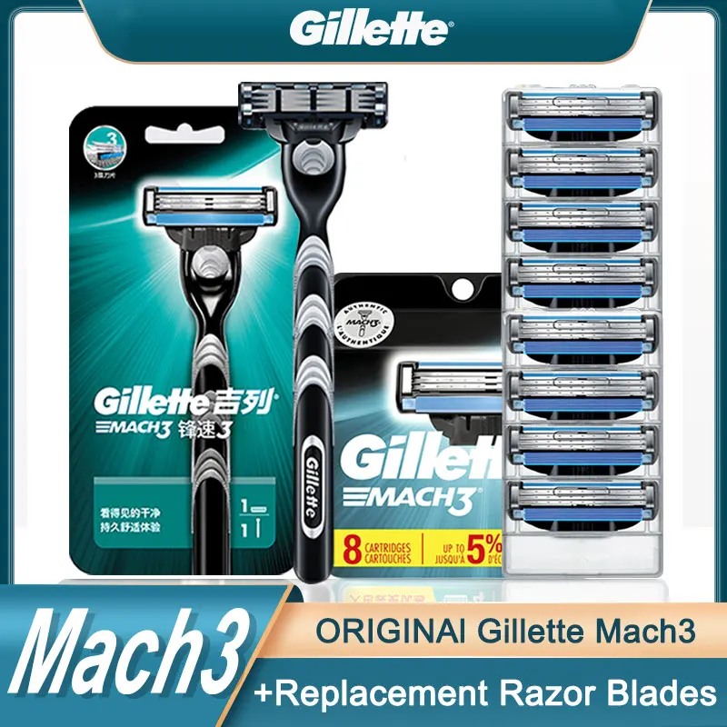 Original Gillette Mach 3 Men's Manual Shaver Shaving Safety Razor with ...
