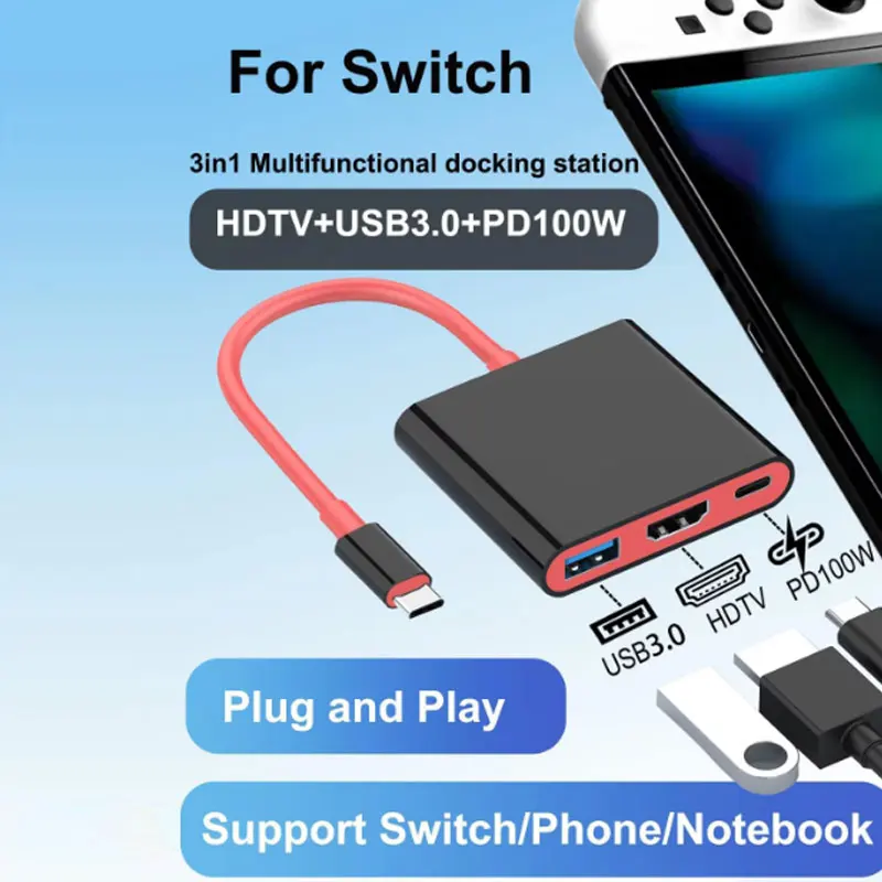 ġ  ̼ǿ 3 in 1 4K/30Hz/60Hz ޴ TYPE-C  (HDMI   TV , 100W   USB 3.0 Ʈ )