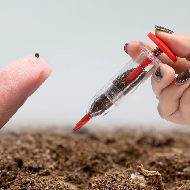 1PC Syringe Seeder Seed Sowing Dispenser Manual Handheld Planter Mini Hand Spreader Garden Seeding Fertilizing Tool for Flowers 6