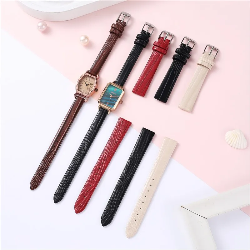 Luxurious Genuine Leather Textured Watch Band Belt