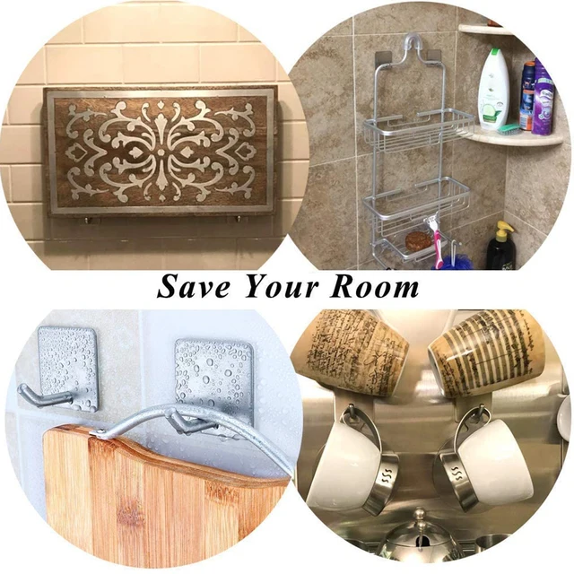 4Db Ragasztóhorog 304 Rozsdamentes Acél Fali Törülköző Hook Heavy Horce Coat Kötélhorog Vízálló Fürdőszoba Horog Nincs Fúrási Kalap - Image 6