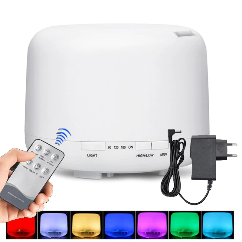 Air Humidifier Aroma Diffuser With Power Adapter, Essential Oil Machine With Seven-Color Changing Night Light, Home Fragrance 1
