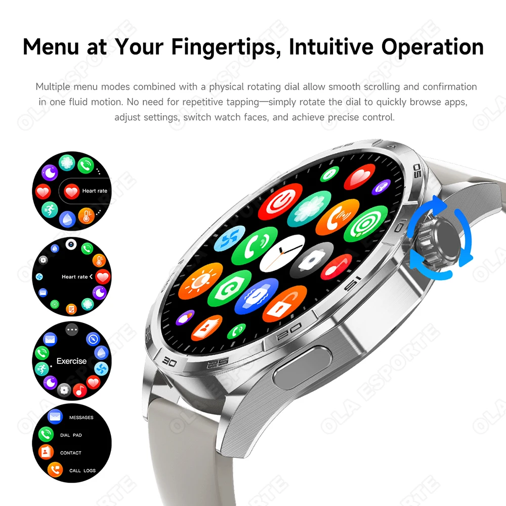 New Upgrade Watch 6 GT Series  Smart Watch Men 1.50" HD AMOLED Screen GPS Heart Rate Monitor BT Call Waterproof Sport SmartWatch