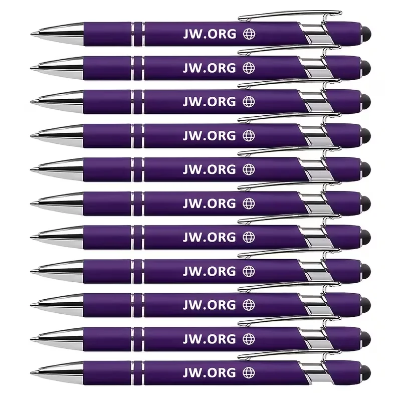 11-teiliges Metall-Kugelschreiber-Set mit Gravur von "JW.ORG" und Erdkugel-Design, perfektes Bürogeschenk. – Detail 1