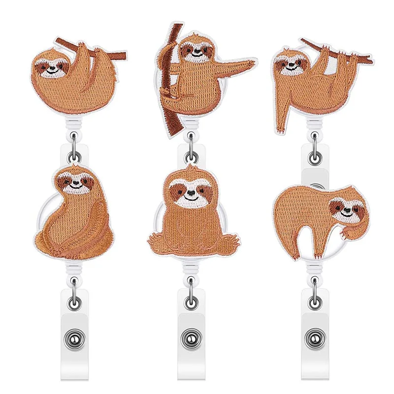 

Lovely Felt Sloth Nurse Hospital Badge Reel Retractable ID Badge Holder With 360 Rotating Alligator Clip Name Holder