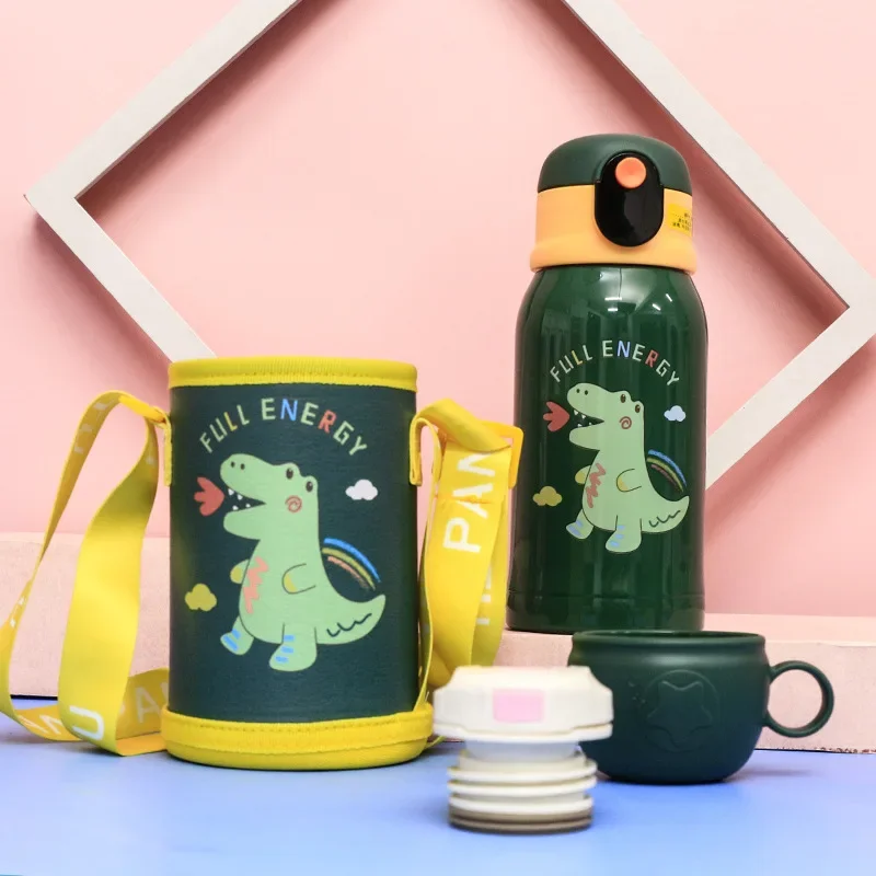 Cute Water Bottle Temperature Display Thermos Smart Insulated Cup Portable  Straw Mug Hot Drink Vacuum Flasks Cartoon Kid Tumbler - AliExpress