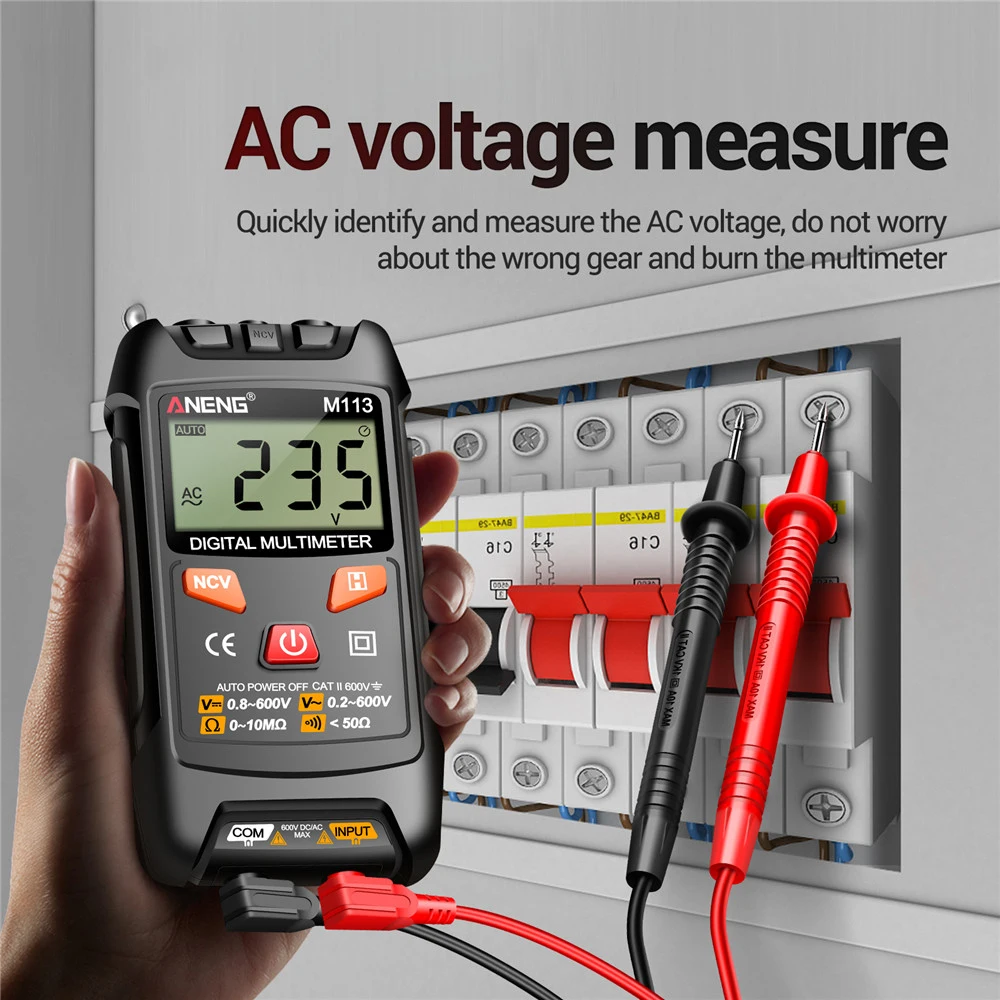 ANENG M113 Mini Digital Multimeter AC/DC Voltage Meter 1999 Counts Multimetro Ohm NCV Electricity Tools Measuring Instruments