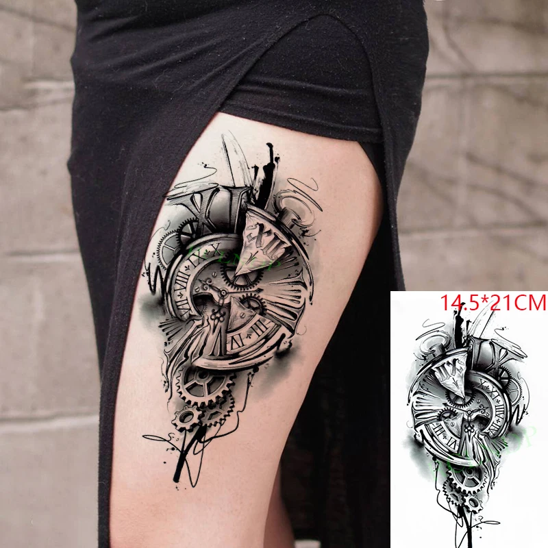 

Waterproof Temporary Tattoo Sticker sexy on body back big crown tatto stickers flash tatoo fake tattoos for women men