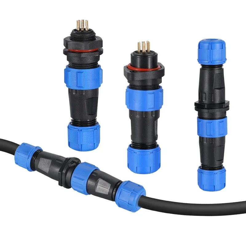 SP13 SP16 SP17 SP20 SP21 2PIN-12PIN Panel Mount Waterproof Aviation Connectors Plug Socket IP68 Electrical Cable Wire Connector