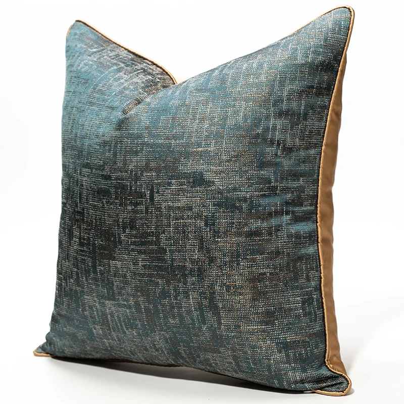 Nordische moderne silber beige blau gold karierte kissen bezug luxus jacquard kissen bezug für wohnzimmer dekoration – Detail 8