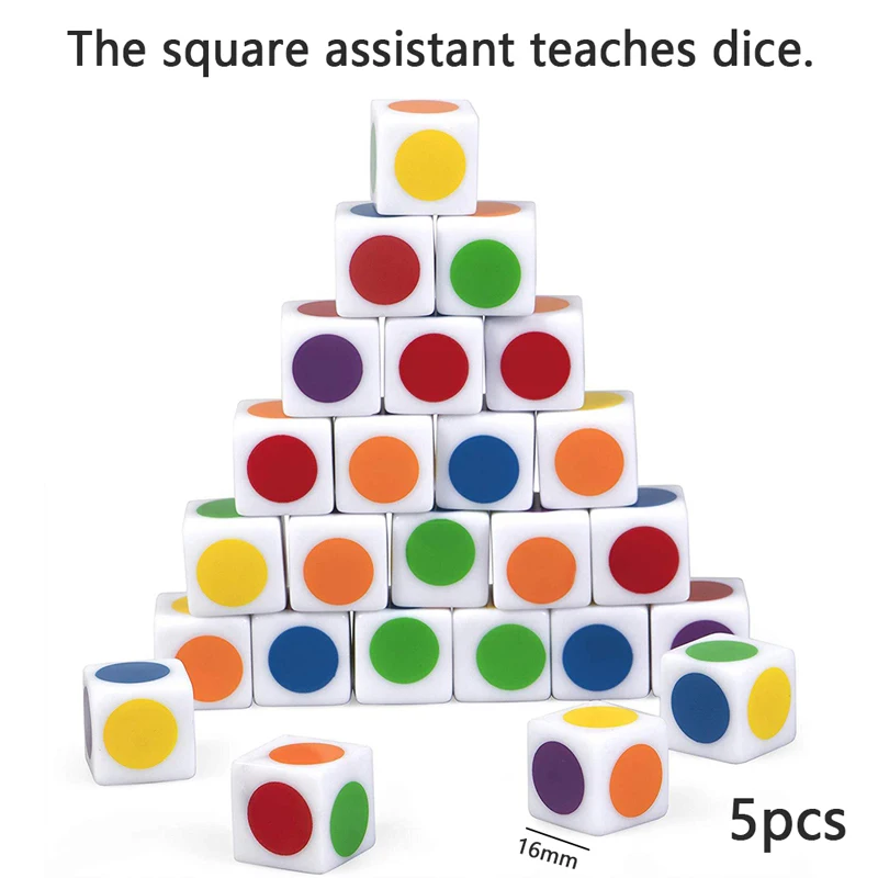 

5Pcs/Lot Acrylic Kid Board Game 6 Sided White Color Family Party Educational Toy