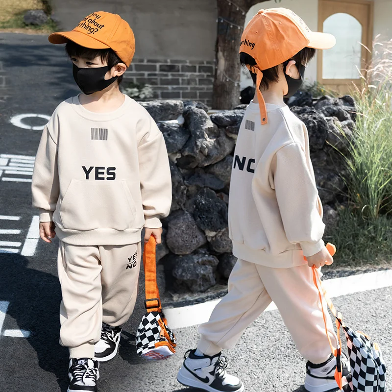 

Boys Sweatshirts +Pants Kids Suits Tracksuit 2PCS/Set 2023 Pullover Spring Autumn Cotton Outfits Sport Teenagers Children Clothi