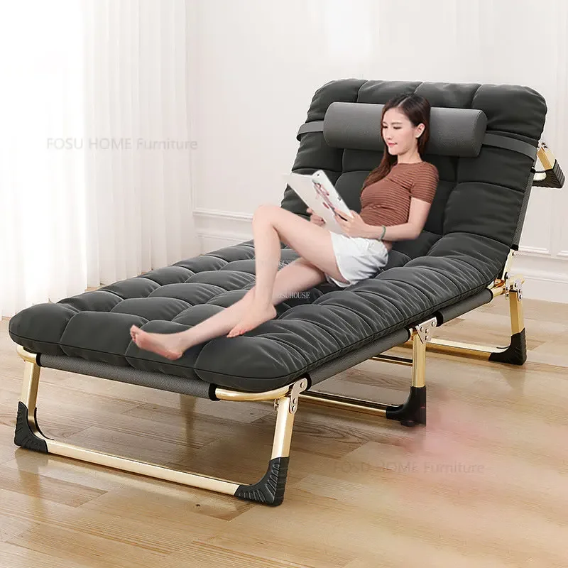 

Nordic Wrought Iron Folding Beds Single Home Furniture Office Simple Marching Bed Accompanying Bed Outdoor Nap Folding Recliner