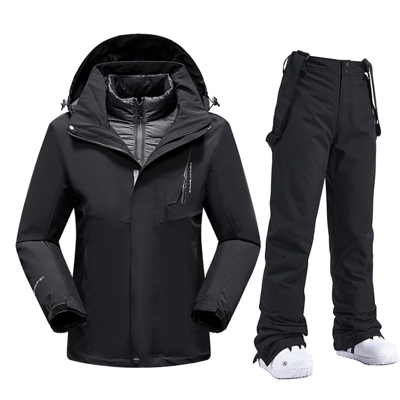 

New Ski Wear Men's Winter Down Ski Suit Thickened Warmth Ski Jacket and Pants Waterproof Snow Ski Equipment Snowboard Jacket Men