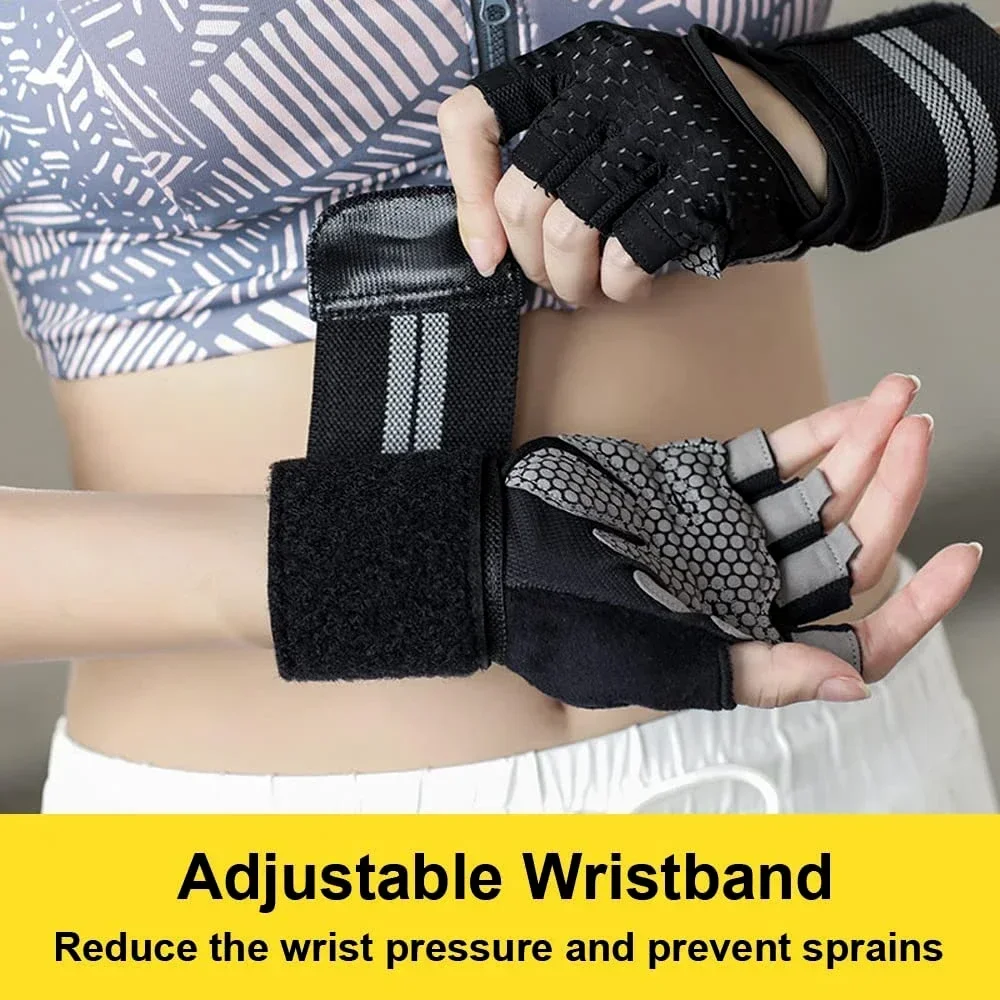 Weightlifting Gloves with Wrist Support for Heavy Exercise Body Building Gym Training Fitness Handschuhe Workout Crossfit Gloves 4